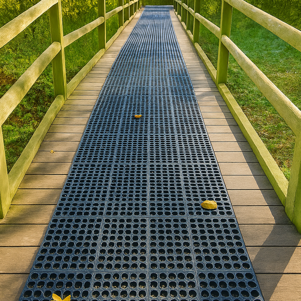 Industrial-Grade Rubber Grass Mats 910mm Interlocking Ground Protection - grass mat UK - product hero shot showing full dimensions