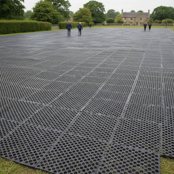 Rubber grass mats bulk pack coverage installation