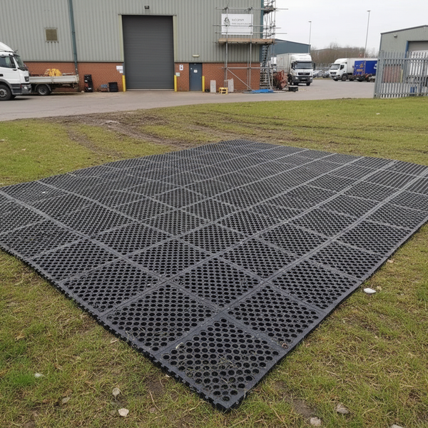 Industrial grade rubber grass mat