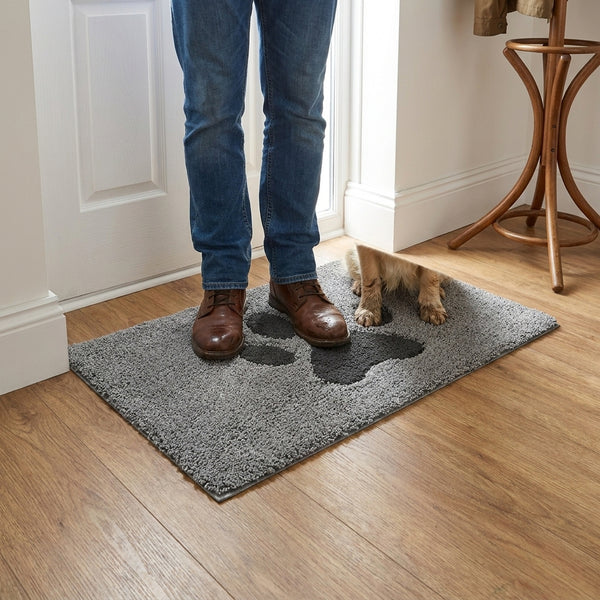 Grey Absorbent Mat - in use at UK home entrance