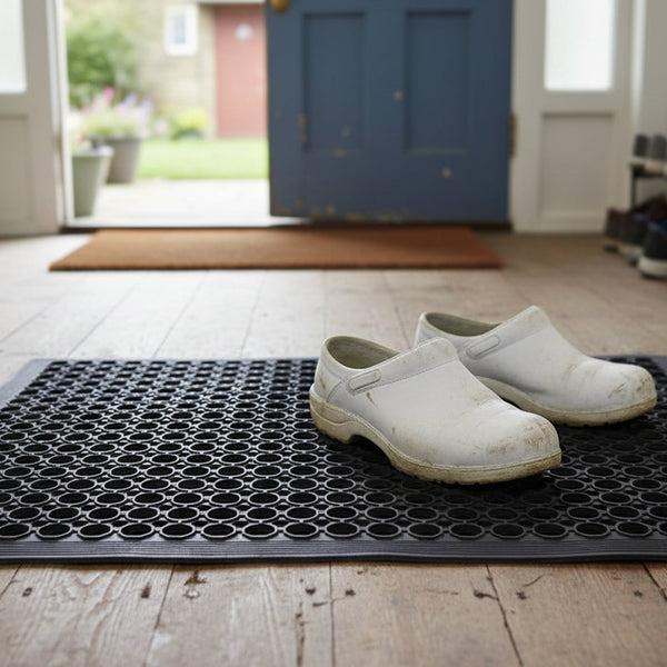Commercial rubber drainage mat - UK restaurant kitchen chef