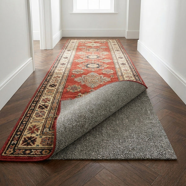 Anti-creep rug runner underlay - UK hallway wooden floor