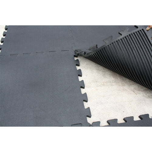 Black Heavy Duty Rubber Gym Mat for Intense Workouts