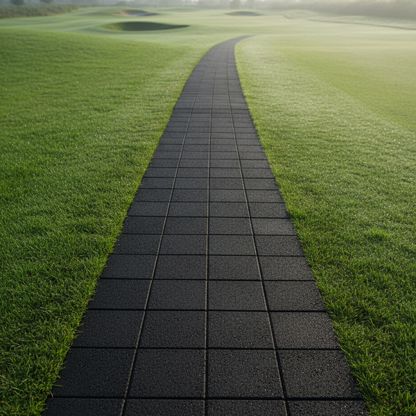 Rubber Slab Pavers installed on golf course pathway UK