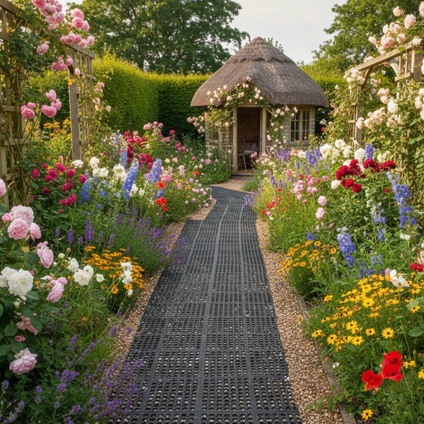 Lawn path interlocking mat