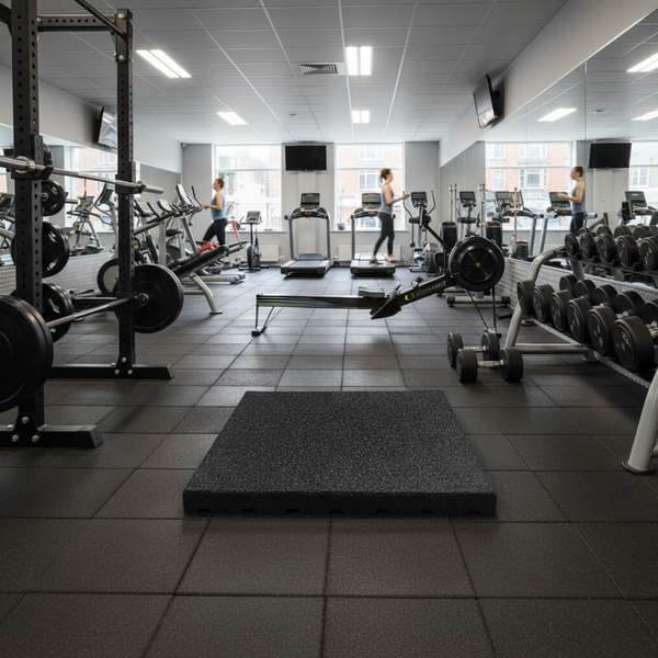 MatPro 30mm Black Gym Mat in commercial gym setting