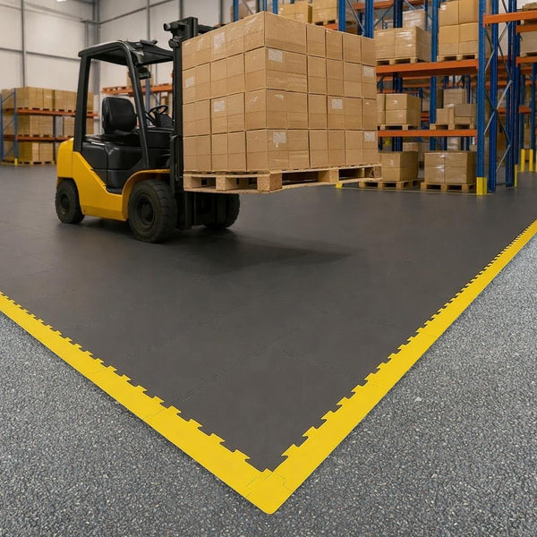 10mm Ultra Heavy-Duty PVC Floor Tiles | Interlocking Industrial Flooring | Warehouse, Hangar & Fire Station UK - Image 1 - Rubber Matting Direct UK