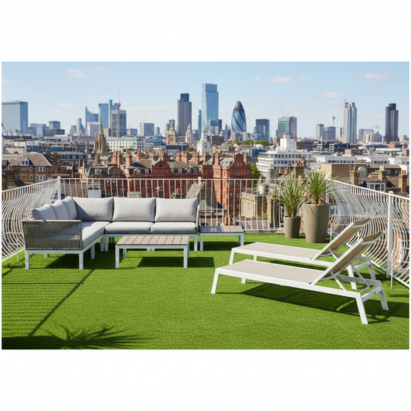 Rooftop Garden Artificial Lawn Grass on UK terrace