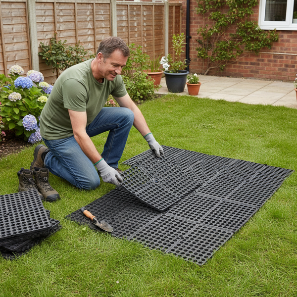Bulk grass mat installation