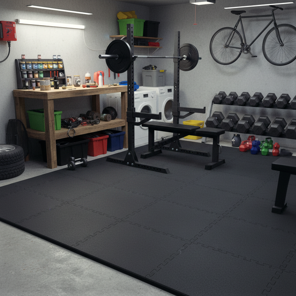 MatPro CrossFit Gym Tile in home garage gym