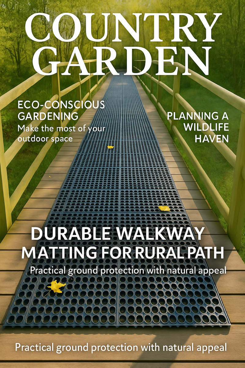 Rubber Grass Safety Mats for Wheelchairs, Interlocking Design for Maximum Safety