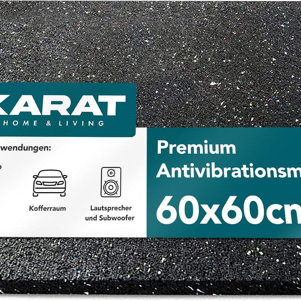 Antivibration Mat 60 x 60 cm, 2 cm Thick - Cut to Size Anti-Vibration Mat for Washing Machine & Dryer, Rubber Underlay, Washing Machine Mat, Sound Insulation Mat, Rubber Mat - Anti-Vibration Mat for UK homes and businesses