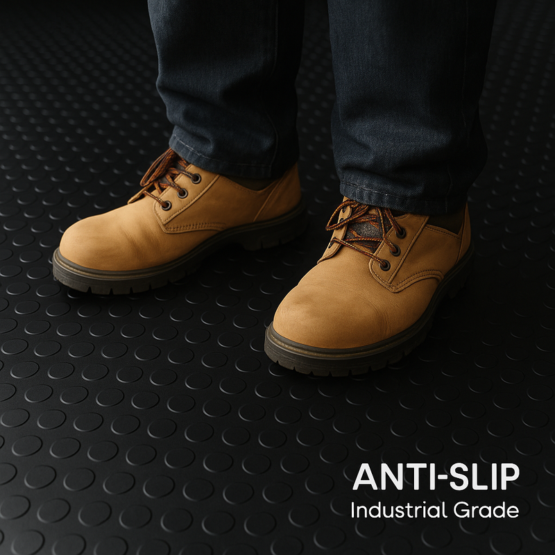 Premium R11 Slip-Rated Studded Oil Resistant Flooring Heavy-Duty Industrial Safety Matting for Maximum Grip & Durability
