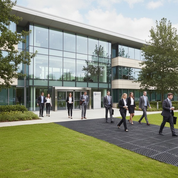 Commercial entrance rubber grass mat