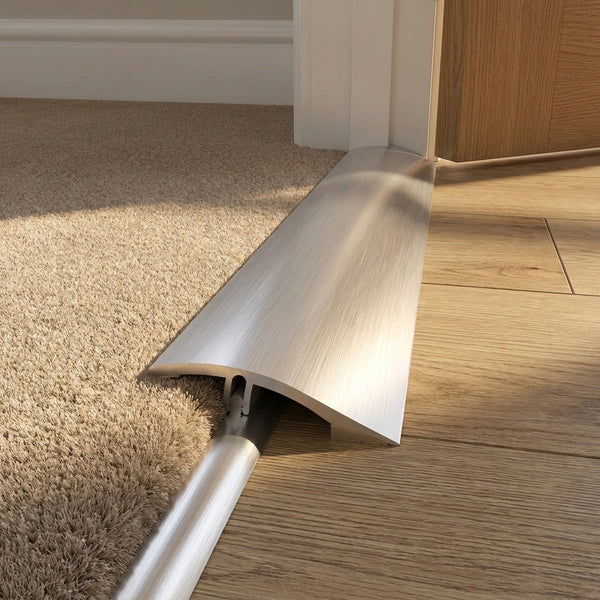 Carpet to LVT Vinyl Transition Door Strip Silver - Image 1