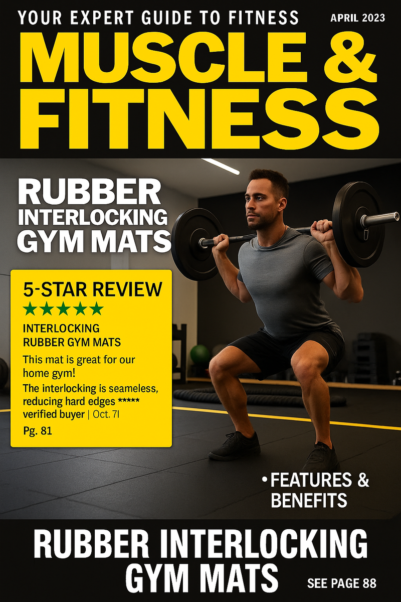 Premium Interlocking Black Rubber Gym Mats