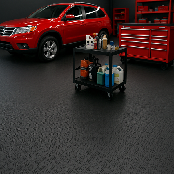 Checker Plate Rubber Flooring 1.2m Wide 3-4mm Anti-Slip Industrial Matting UK - Image 1 - Rubber Matting Direct UK