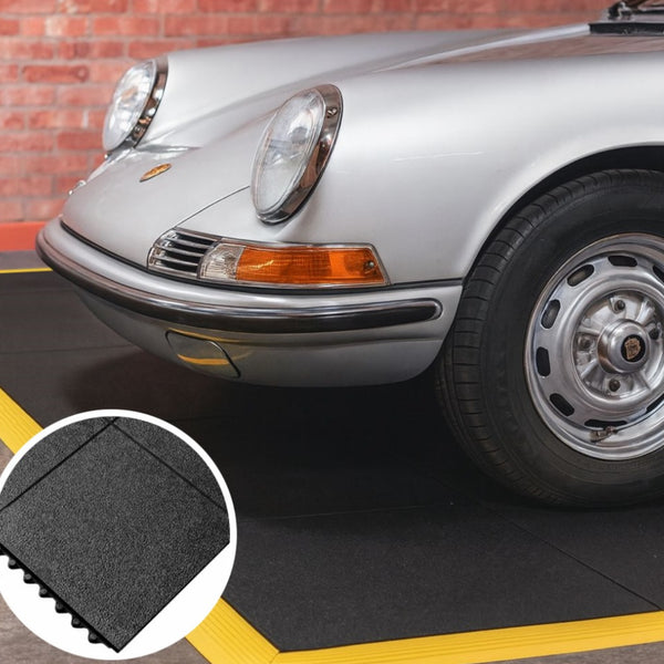 Interlocking Rubber Garage Floor Tiles – Heavy-Duty, Non-Slip, Oil-Resistant Nitrile Rubber for Workshops & Home Garages - Image 1 - Rubber Matting Direct UK
