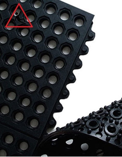 Heavy-Duty Black Rubber Bar Mats – Non-Slip Surface for Spill Protection & Bar Floor Safety
