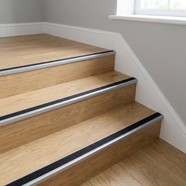 Aluminium Stair Nosing 1.2m Silver Anti-Slip - Image 2