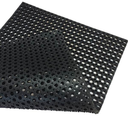 Drainage Rubber Mat Anti-Slip with Holes Wet Area Safety Kitchen & Bar - playground mat UK - product hero shot showing full dimensions