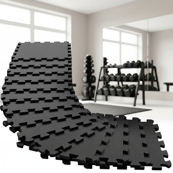 Interlocking Foam Floor Tiles | 18pc EVA Puzzle Ma - UK commercial application scene 1