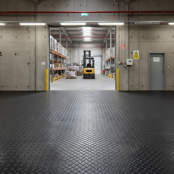 Heavy Duty Checker Plate Rubber Matting Roll | 1.5 - UK commercial application scene 2