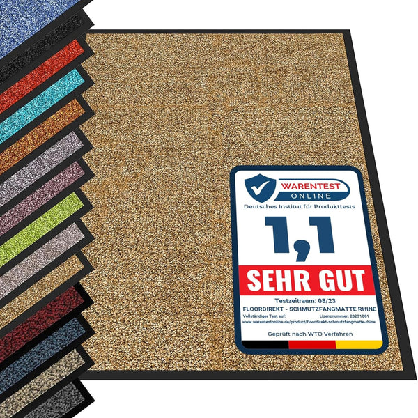 Dirt Trapper Mat - Doormat in Many Sizes - Door Mat for Front Door Indoor and Outdoor Use (Beige, 40 x 60 cm) - Entrance Mat for UK homes and businesses