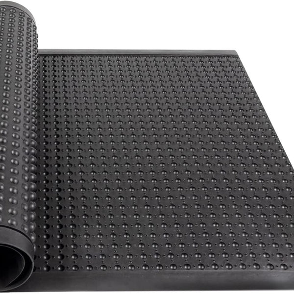Anti-fatigue mat, 90 x 120 cm, workplace mat, rubber mat, ergonomic standing mat with nubs, non-slip, black, bubble mats - Anti-Fatigue Mat for UK homes and businesses