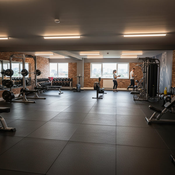 ProMat 20mm Rubber Flooring Tiles in commercial fitness studio