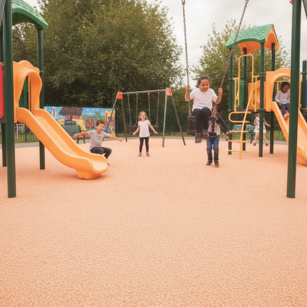 Apricot EPDM granules wet pour rubber safety surface playground UK