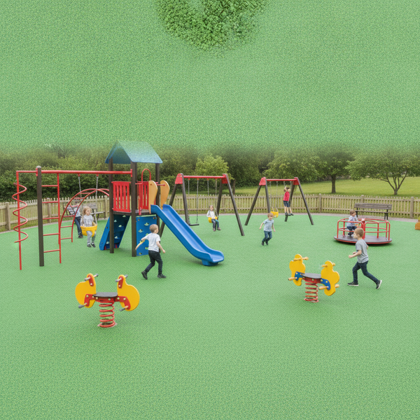 May Green EPDM granules wet pour rubber safety surface playground UK
