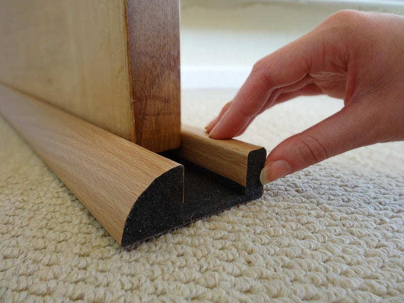 Wood-Effect Foam Under-Door Seal - Internal Door Draft Stopper for Enhanced Insulation
