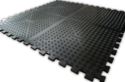 Durasof Interlocking Gym Tiles 18mm | Shock-Absorbing Rubber Flooring | 1m x 1m Fitness & Weights UK - Image 1 - Rubber Matting Direct UK