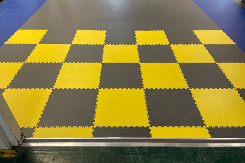 Premium Industrial Interlocking Textured Floor Tiles (Dove Tail Open Join) - Pack of 4