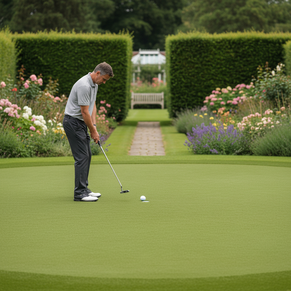 Premium Golf Putting Green Artificial Grass - Garden Installation