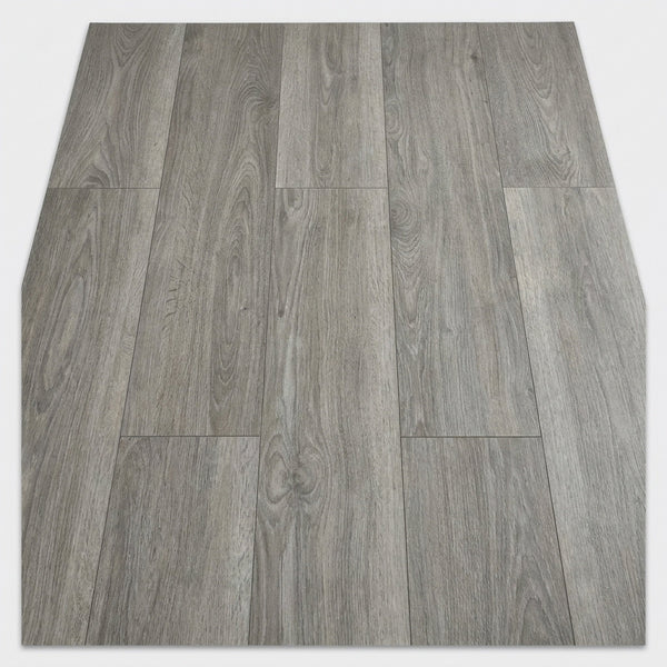 Grey oak vinyl lino flooring planks flat-lay product shot