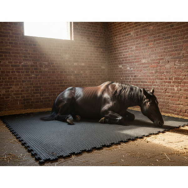 Heavy Duty Rubber Horse Stable Mat - 6ft x 4ft Premium Equestrian Flooring