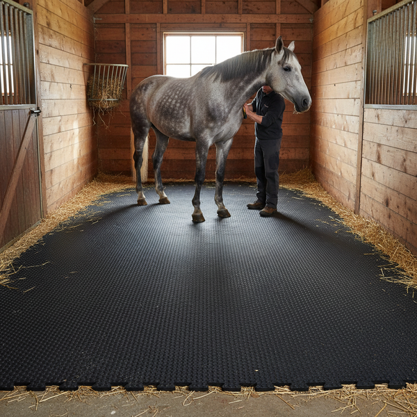 Heavy Duty Rubber Horse Stable Mat - 6ft x 4ft Premium Equestrian Flooring