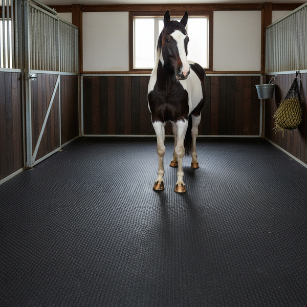 Heavy Duty Rubber Horse Stable Mat - 6ft x 4ft Premium Equestrian Flooring
