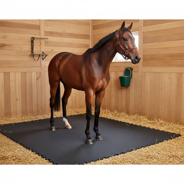 Heavy Duty Rubber Horse Stable Mat - 6ft x 4ft Premium Equestrian Flooring