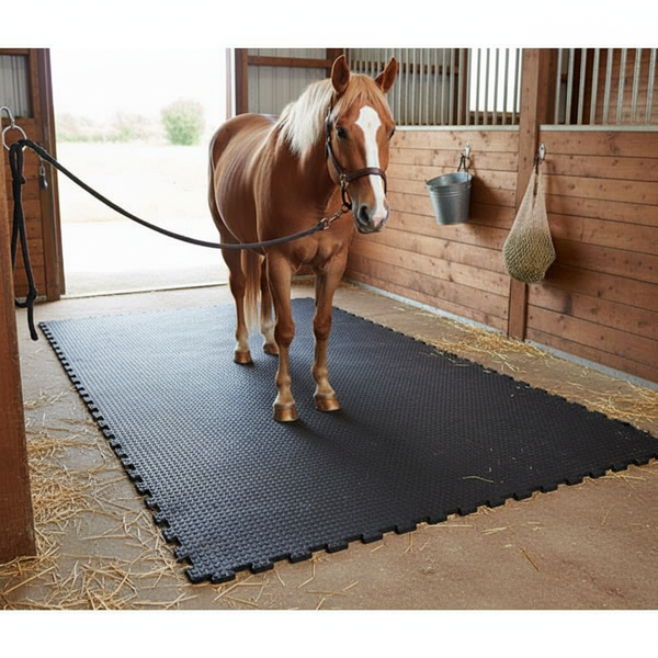 Heavy Duty Rubber Horse Stable Mat - 6ft x 4ft Premium Equestrian Flooring