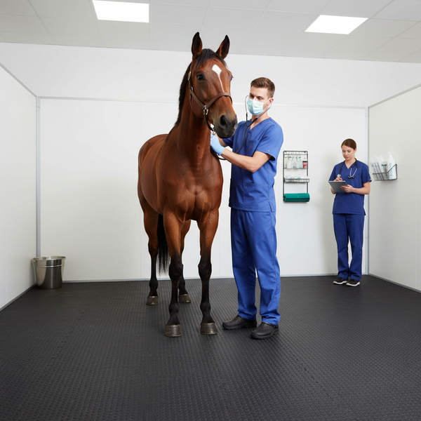 Heavy Duty Rubber Horse Stable Mat - 6ft x 4ft Premium Equestrian Flooring