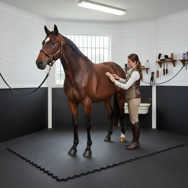 Heavy Duty Rubber Horse Stable Mat - 6ft x 4ft Premium Equestrian Flooring