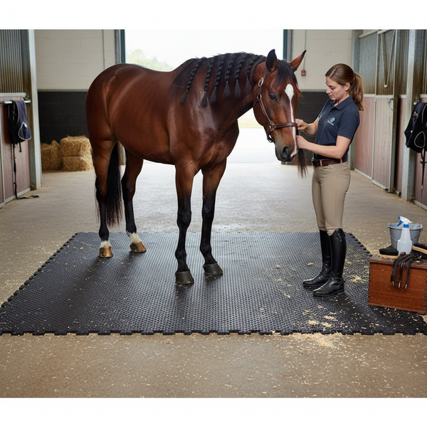 Heavy Duty Rubber Horse Stable Mat - 6ft x 4ft Premium Equestrian Flooring