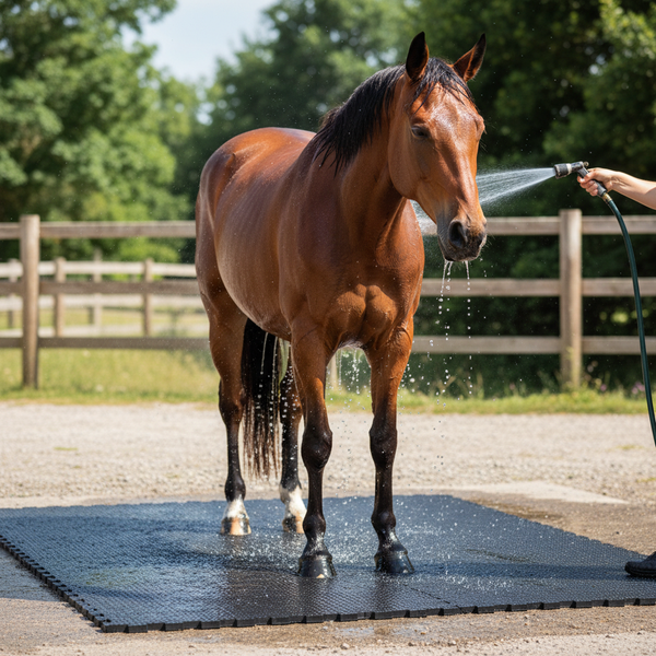 Heavy Duty Rubber Horse Stable Mat - 6ft x 4ft Premium Equestrian Flooring