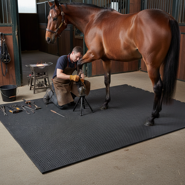 Heavy Duty Rubber Horse Stable Mat - 6ft x 4ft Premium Equestrian Flooring