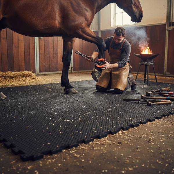 Heavy Duty Rubber Horse Stable Mat - 6ft x 4ft Premium Equestrian Flooring