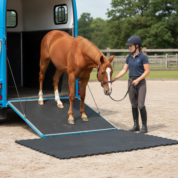 Heavy Duty Rubber Horse Stable Mat - 6ft x 4ft Premium Equestrian Flooring