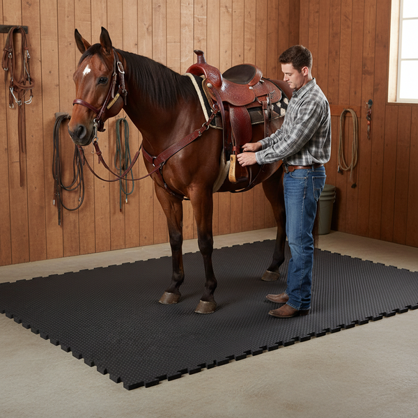 Heavy Duty Rubber Horse Stable Mat - 6ft x 4ft Premium Equestrian Flooring